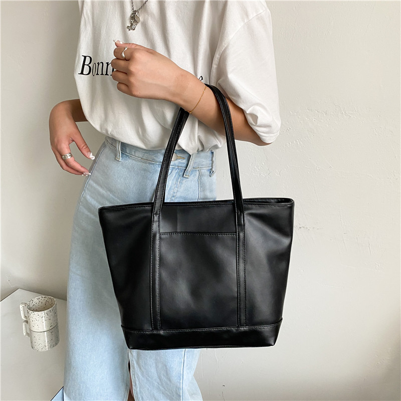 Blue Cool Women's Bag Large Capacity 2021 New Trendy Fashionable Elegant Internet Celebrity Student Class Commuter Shoulder Tote Bag