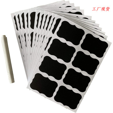 亚马逊热销现货黑板贴50*35mm黑色pvc贴纸可书写防水可擦8个装