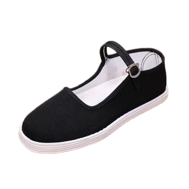 手工布鞋女春夏浅口透气吸汗舒适千层底女鞋全棉纯布底休闲黑布鞋