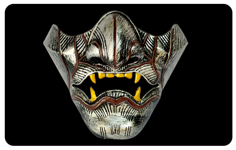 新般若面具男女鬼半脸对马岛之魂黑白金银日本武士二次元抖音直播