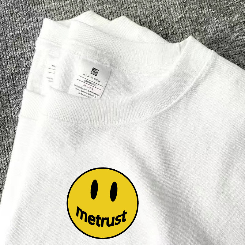 heavy cotton white short sleeve t-shirt baby boy and girl summer ins national fashion brand hong kong style couple loose bottoming shirt top clothes