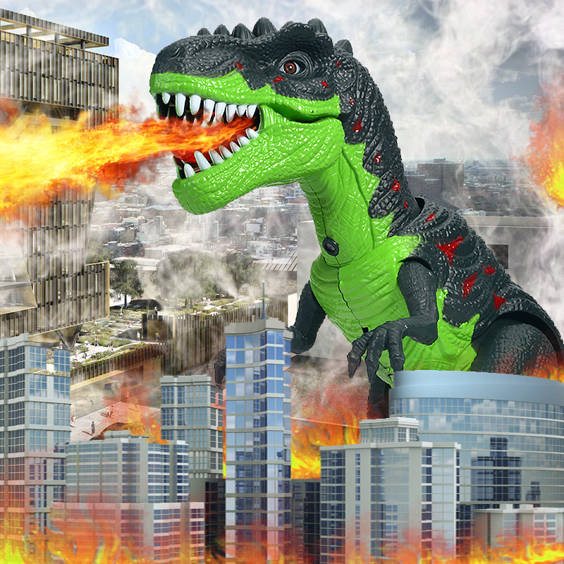 儿童玩具恐龙霸王龙喷雾喷火仿真动物超大号电动会走发光下蛋男孩