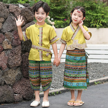 男女童夏季民族风三月三表演服套装广西壮族傣族泼水节古装汉服