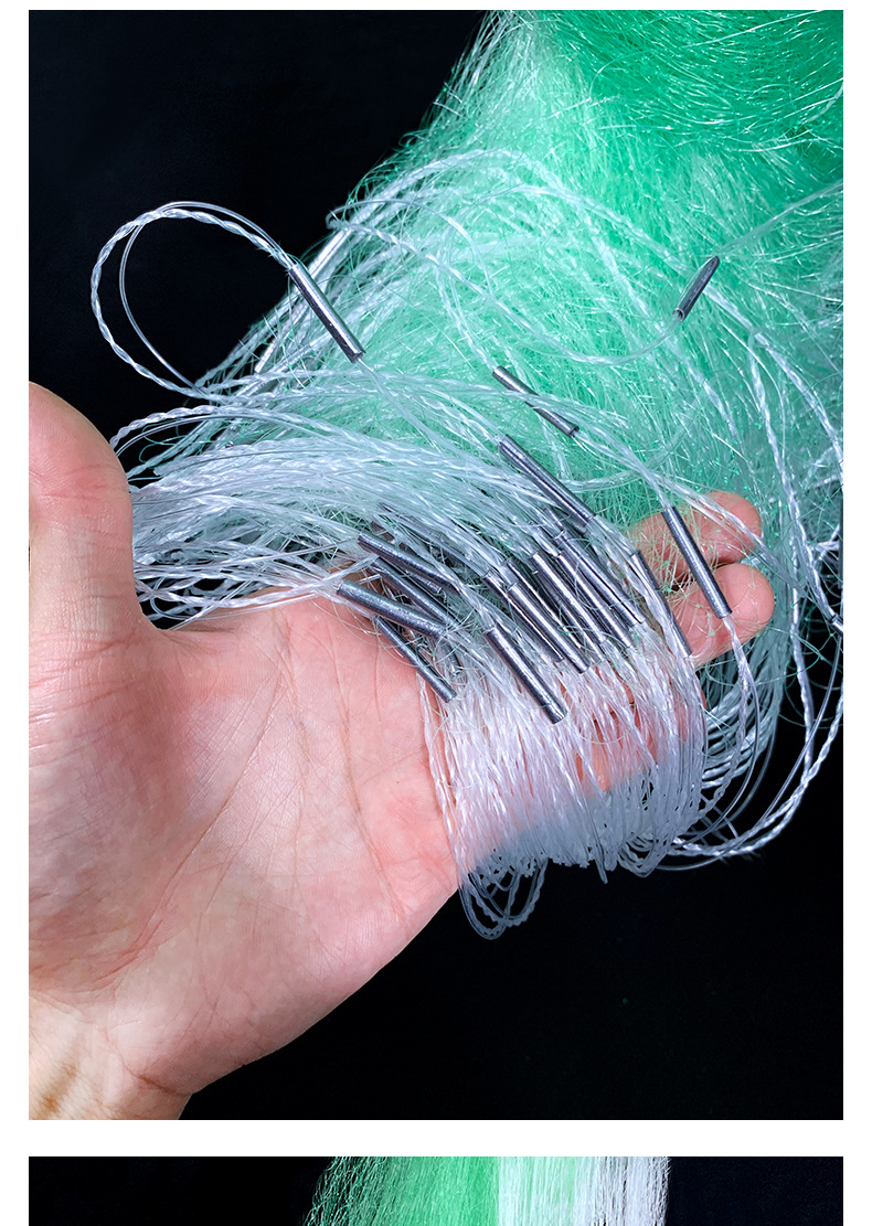 加粗加重三层网渔网粘网黏网挂网丝网鲫鱼网拉网水库网海网绿丝网