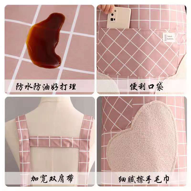 Wholesale Mesh Apron Waterproof Household Kitchen Coffee Shop Apron Work Erasable Hand H-Shaped Strap Apron in Stock