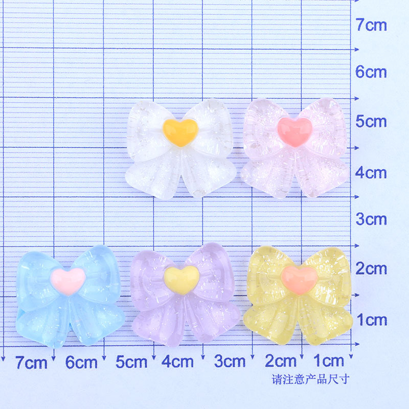 Transparent Bow Cream Glue DIY Phone Case Material Package Resin Accessories Barrettes Barrettes Headband Live Wholesale