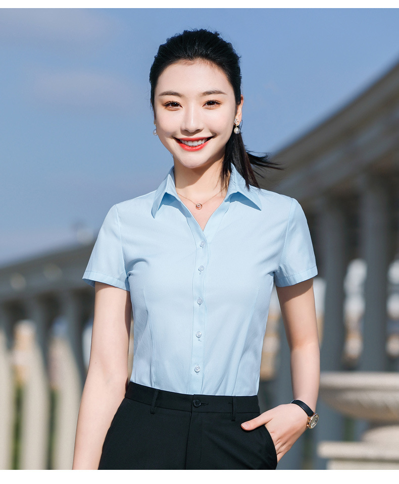 面试衣服女大学生夏短袖衬衣教师公务员面试服装女教师职业正装女