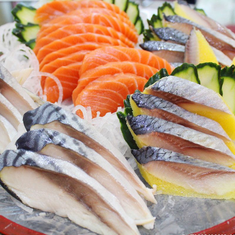 即食日式寿司刺身醋鲭鱼威海醋青鱼青花鱼生鱼片醋渍青花鱼油甘