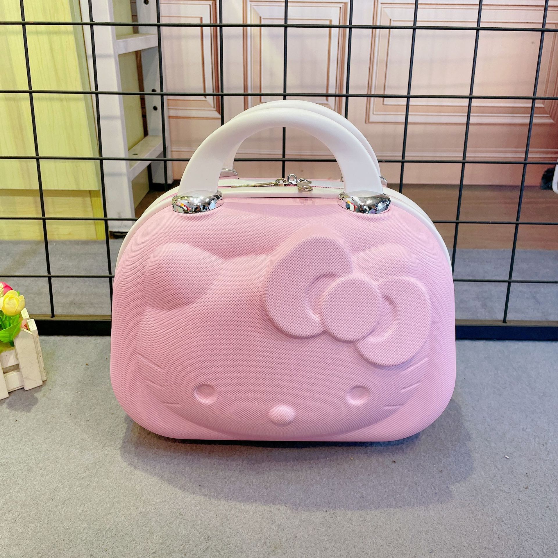 Factory Wholesale Cartoon Cute 3D Cat Cosmetic Case 14-Inch Fashion Women's Suitcase Waterproof and Hard-Wearing Small Luggage