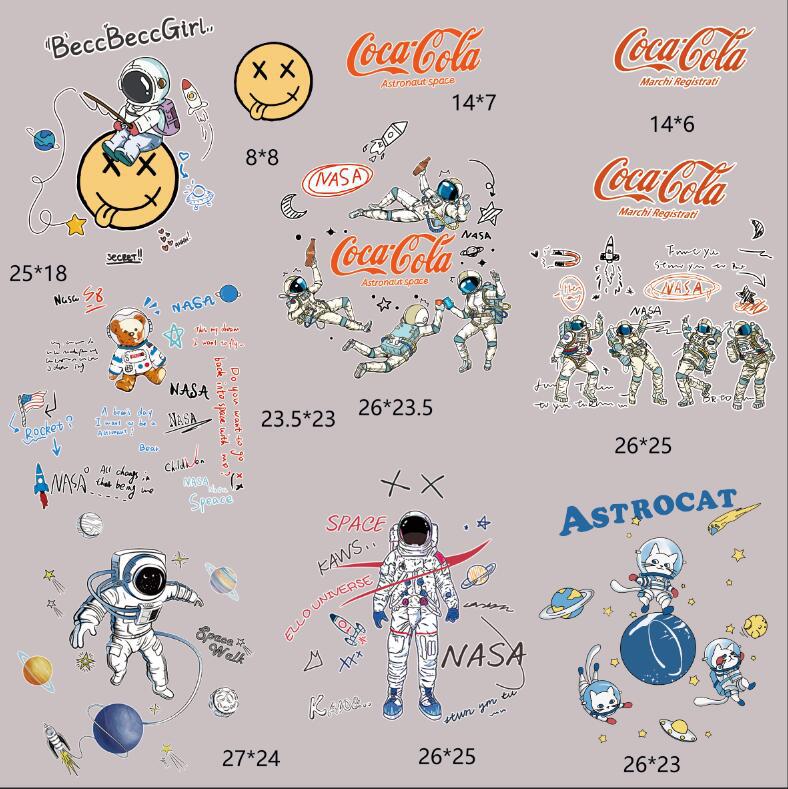 nasa可乐宇航员系列潮男服饰时尚印花热转印柯式烫画logo潮图胶贴