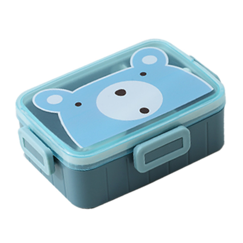 Children's Student Portable Lunch Box Fresh and Adorable Funny Lunch Box Removable Partition Plate Box