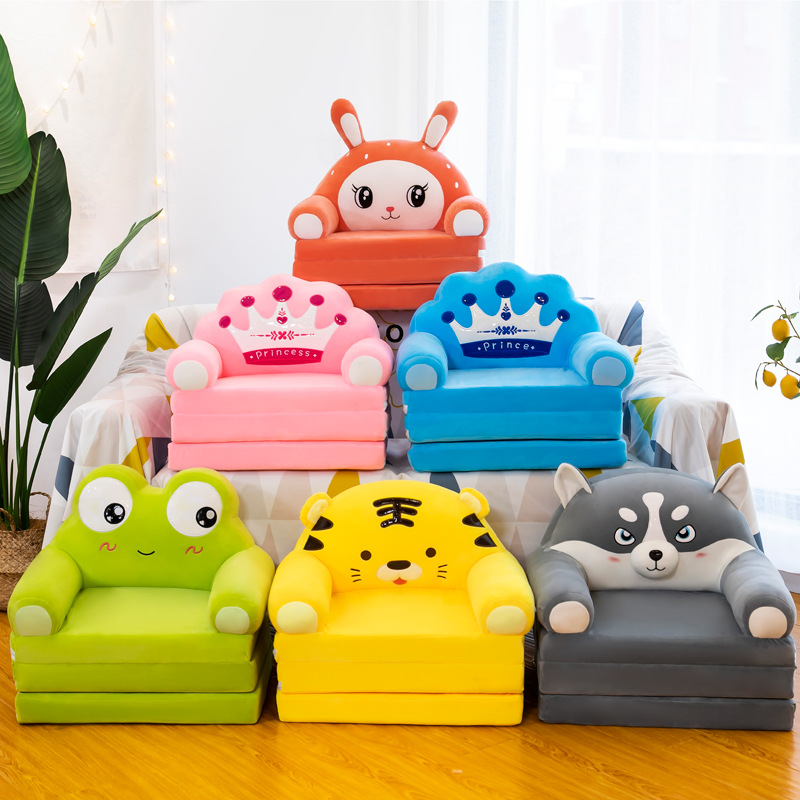 Factory Plush Toy Lazy Children Sofa Cute Folding Cartoon Sofa Tatami Kindergarten Baby Seat