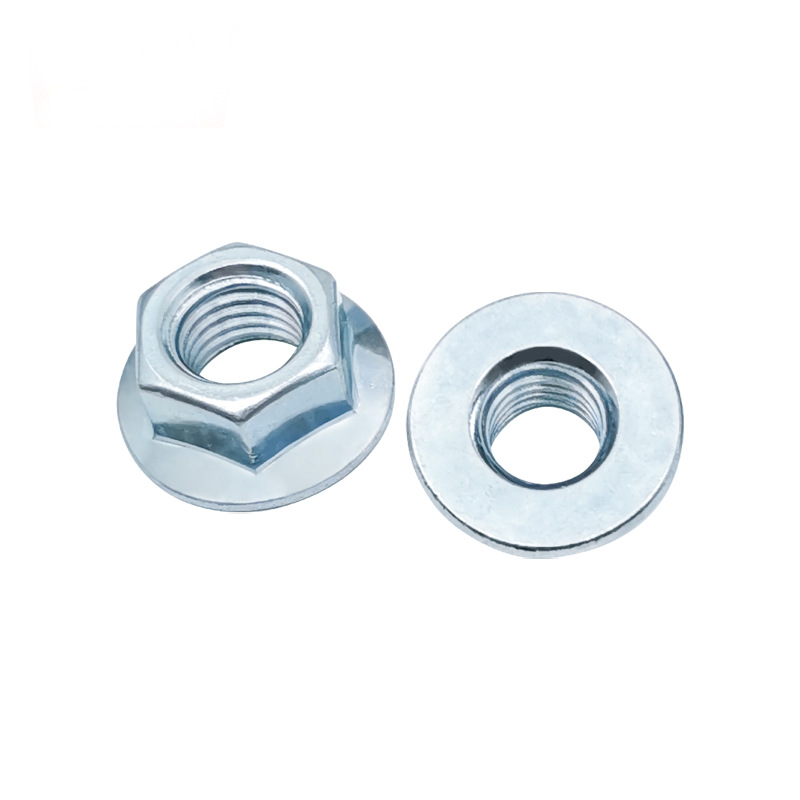 m5m6m8m10m12m14平底六角法兰面螺母gb6177自带垫圈光面镀锌螺帽
