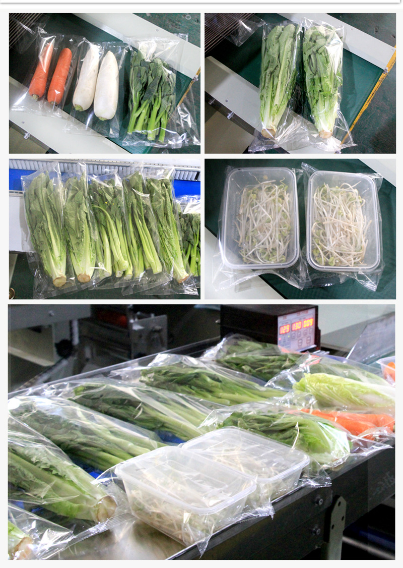 全自动袋装蔬菜瓜果包装机 新鲜菌菇叶菜伺服打孔包装设备