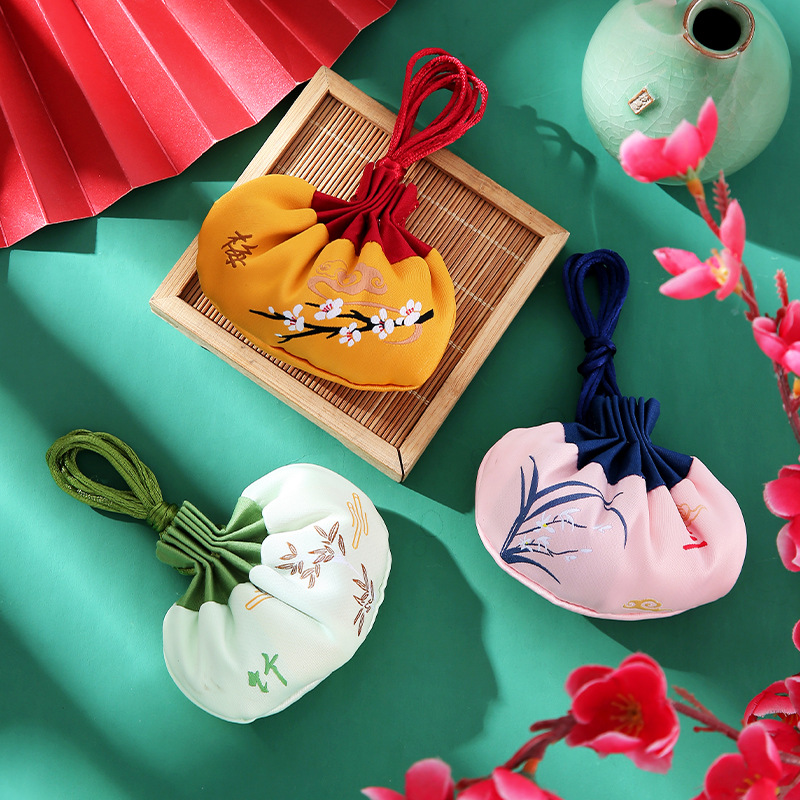 Hanfu Ornaments Sachet Sachet Pendant Empty Bag Chinese Ancient Style Lotus Embroidery Chinese Pouch Zongzi Sachet