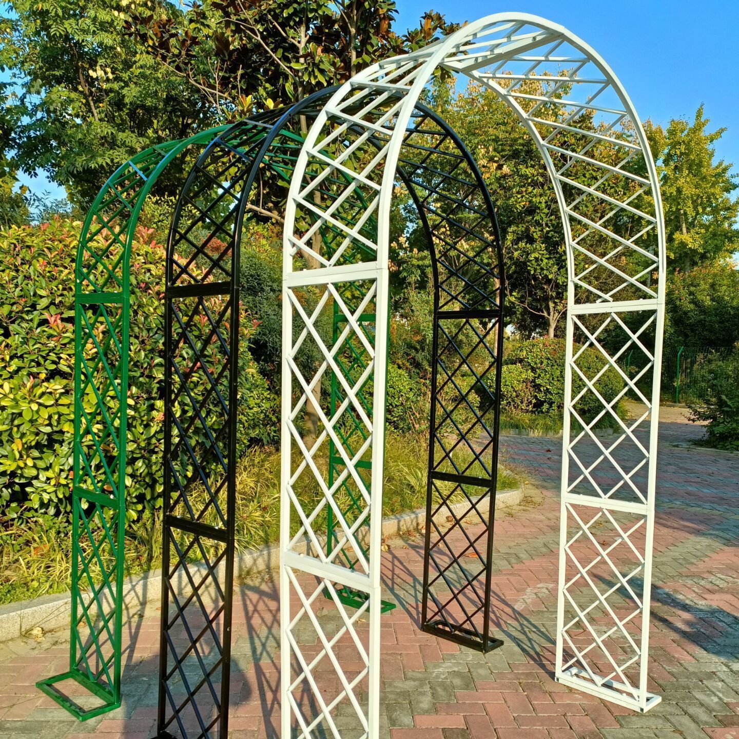 欧式铁艺拱门架子草坪婚礼鲜花爬藤花架韩式花门新款婚庆道具布置