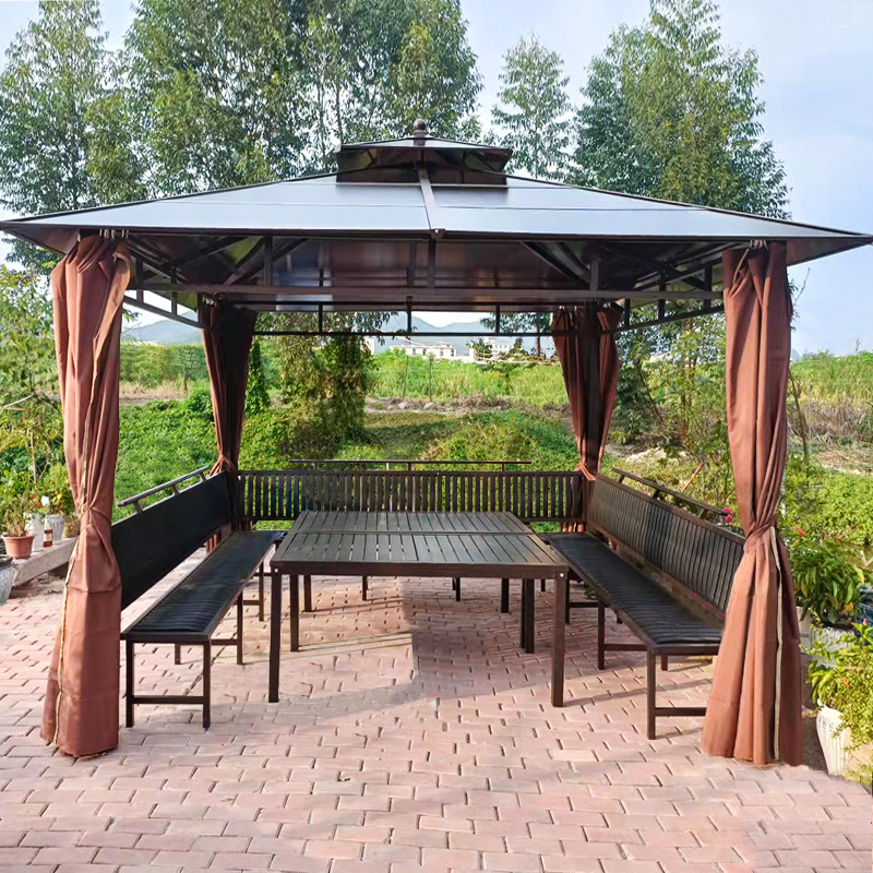 户外凉亭庭院帐篷花园布置别墅乘凉室外遮阳棚庭院小亭子雨棚露台
