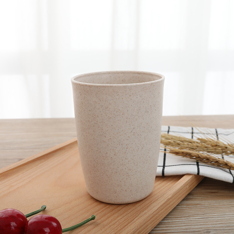 小麦秸秆漱口杯马克杯子情侣牙刷杯洗漱杯水杯小麦杯喝水杯印logo