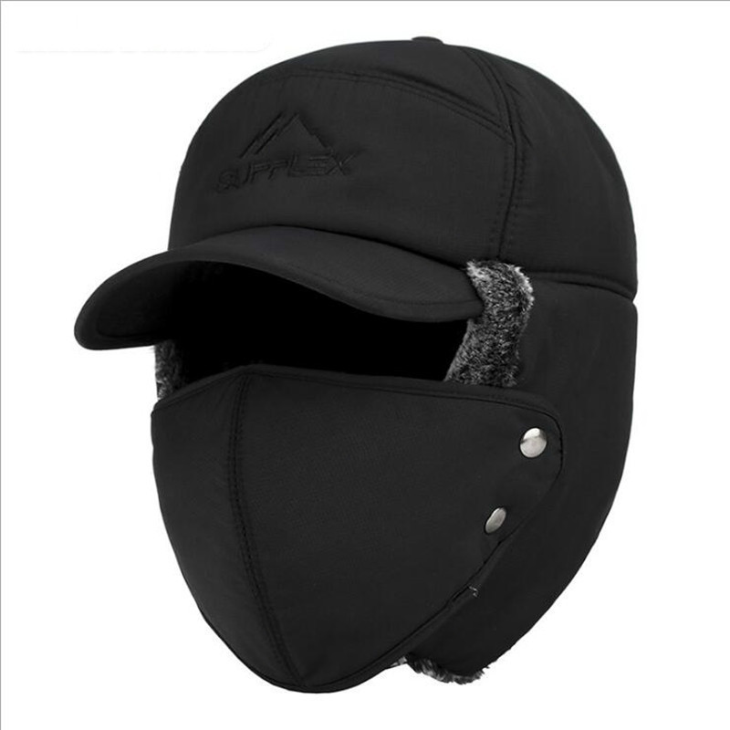 trend winter warm bomb cap men and women fashion ear protection face windproof ski cap velvet thick couples‘ cap