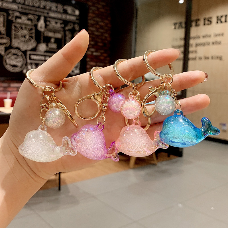 少女心梦幻小海豚挂件可爱卡通公仔汽车钥匙扣情侣包包创意小礼品