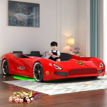 卡通儿童床男孩创意汽车床立体造型灯光音乐外贸电商定制支持代发