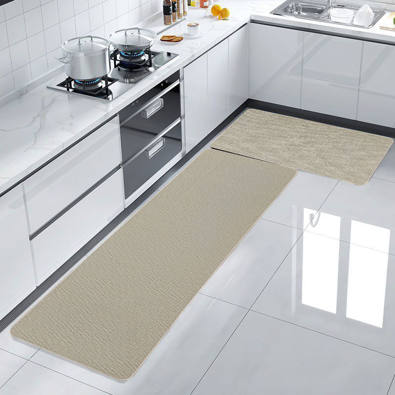 Japanese-Style Simple Linen Absorbent Cushion Kitchen Two-Piece Set Floor Mat Anti-Silp Mat of Bathtub Bedside Carpet Mat