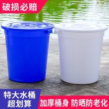 水桶储水桶塑料加厚大号带盖家用大容量超大圆桶发酵桶红白蓝圆通