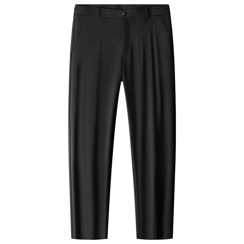 春夏新款弹力休闲裤高腰深裆肥佬宽松西裤加肥加大码中老年人男裤