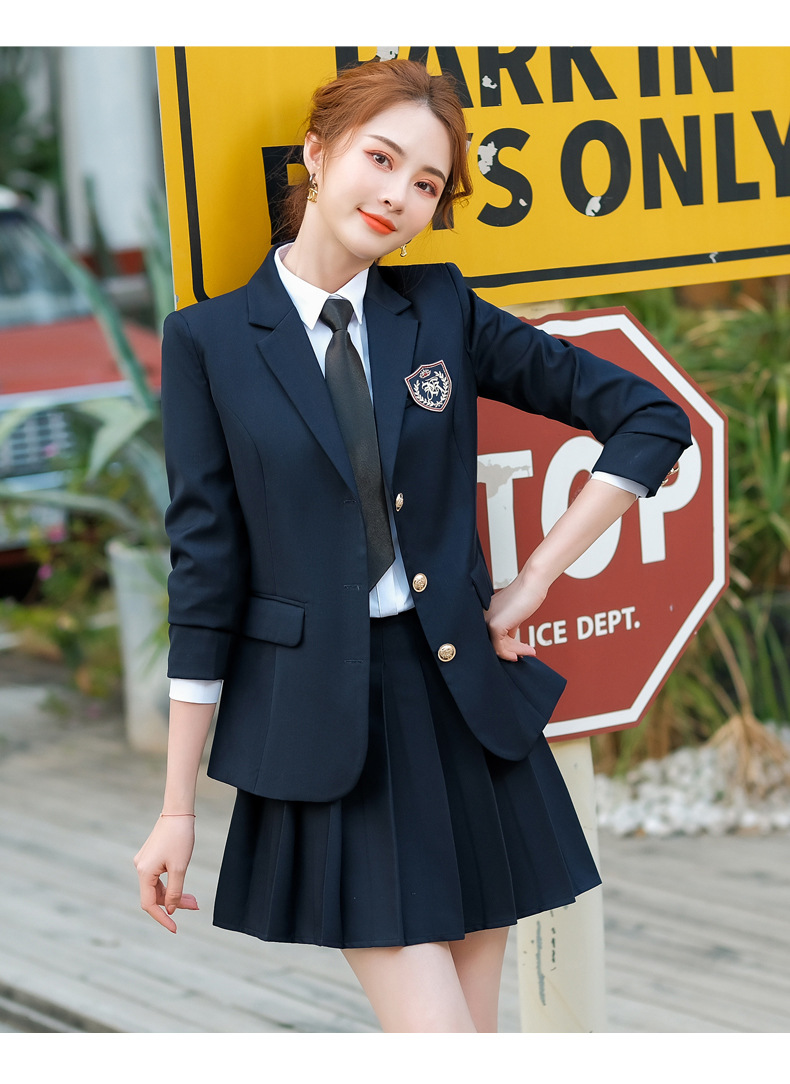 气质学生校服西服外套女学院风西装三件套jk制服套装正版全套春秋
