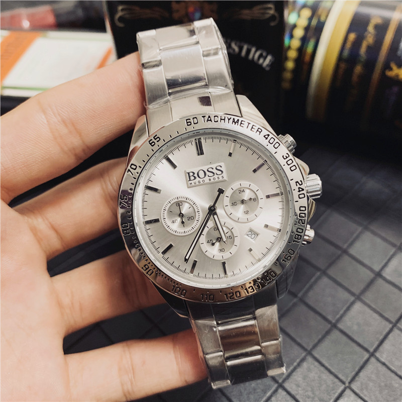 2021速卖通男士六针全工作小针跑秒石英手表欧美时尚bos手表批发