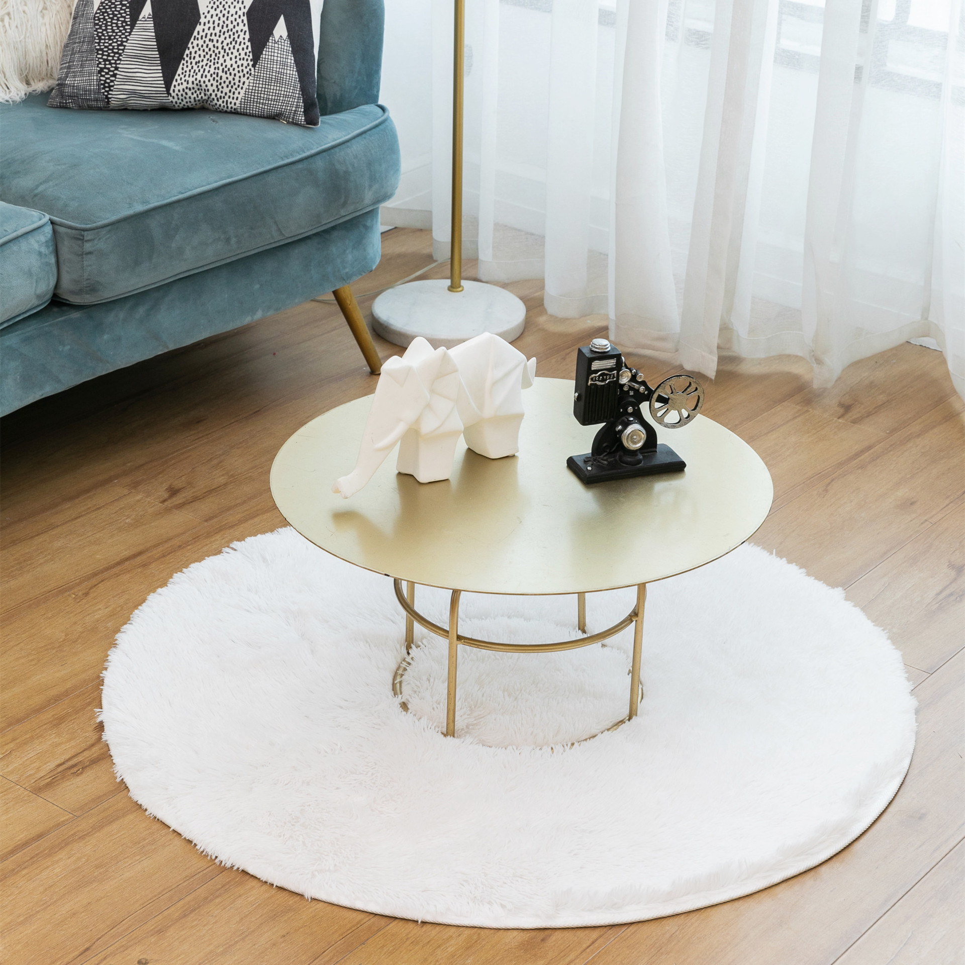 Nordic Instagram Style round Long Wool Carpet Thickened Floor Mat Living Room Coffee Table Pad round Tablecloth Hanging Basket Yoga Mat