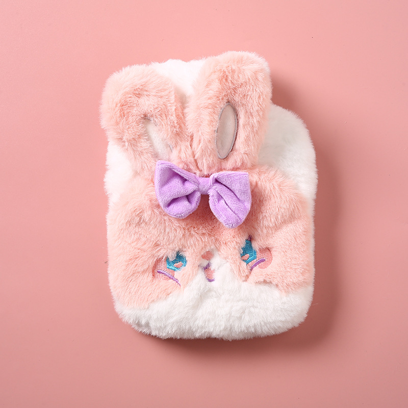 Imitation Rabbit Fur Hand Warmer Intervention Heating Pad Irrigation Mini Cute Portable PVC Cartoon Cute Object Hot Water Injection Bag