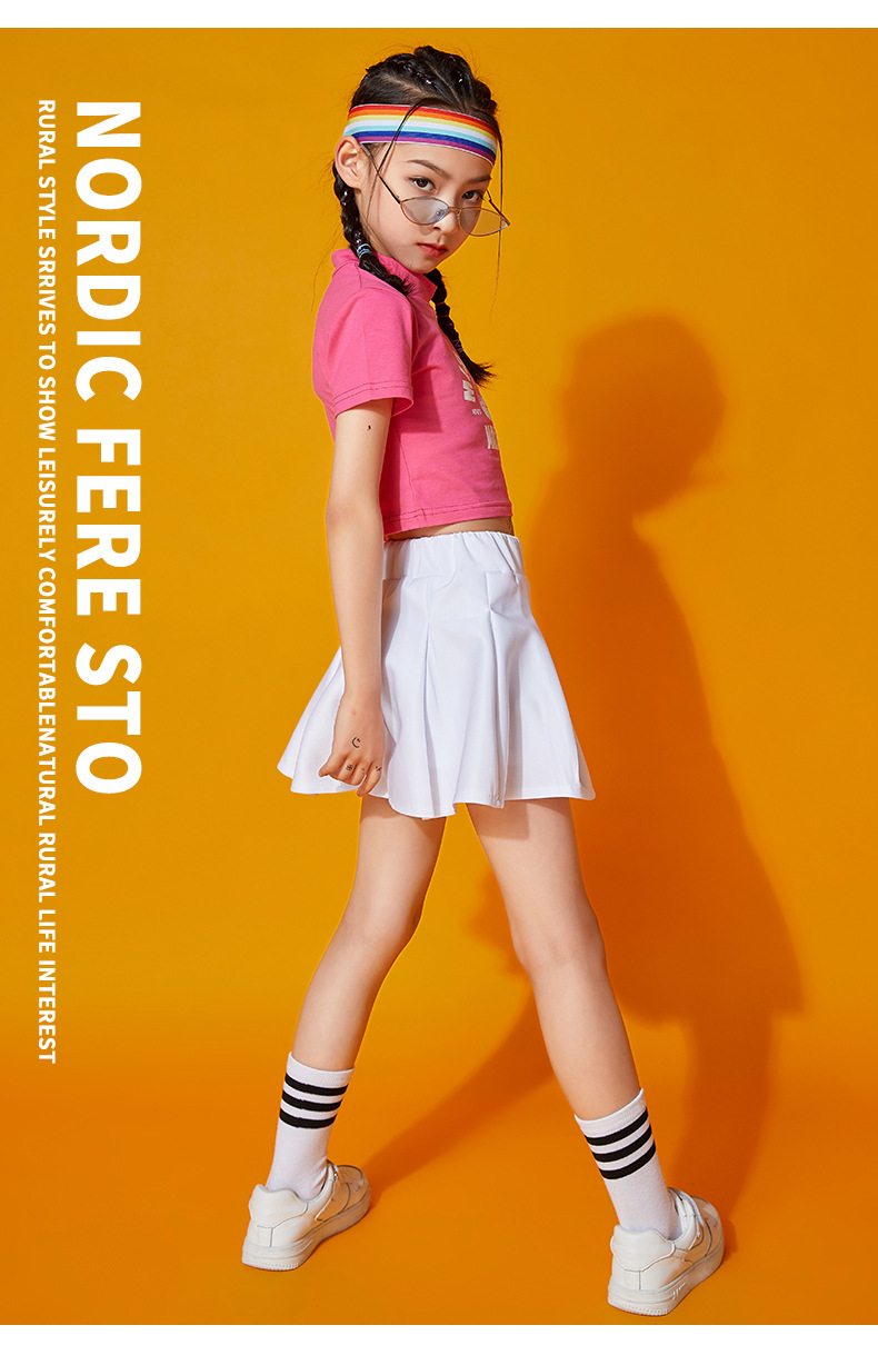 女童爵士舞表演服六一儿童嘻哈街舞套装韩版女生团体表演服装潮服