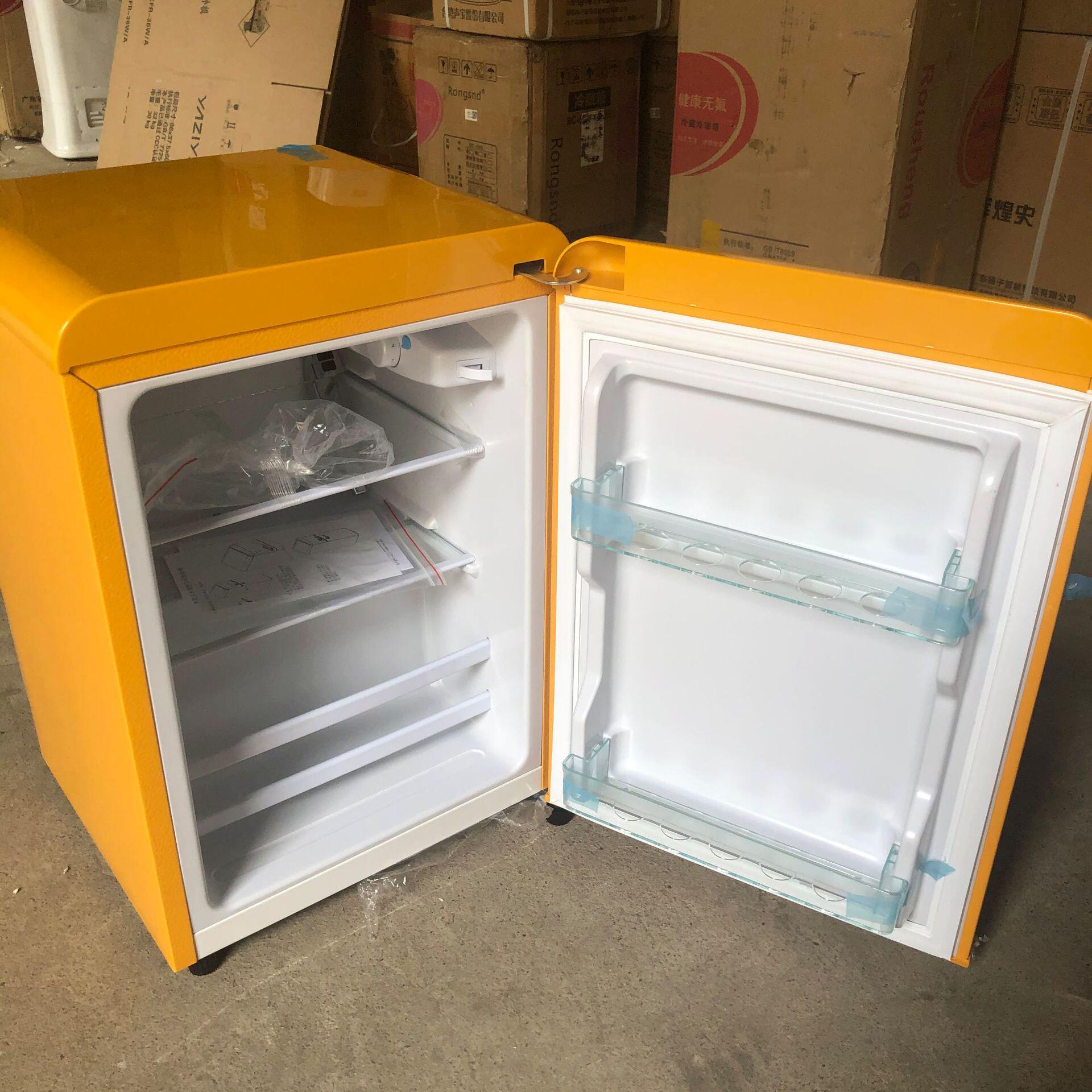 复古65l75l90l118l138l 冷藏箱宿舍家用单双门彩色小型冷藏冰箱