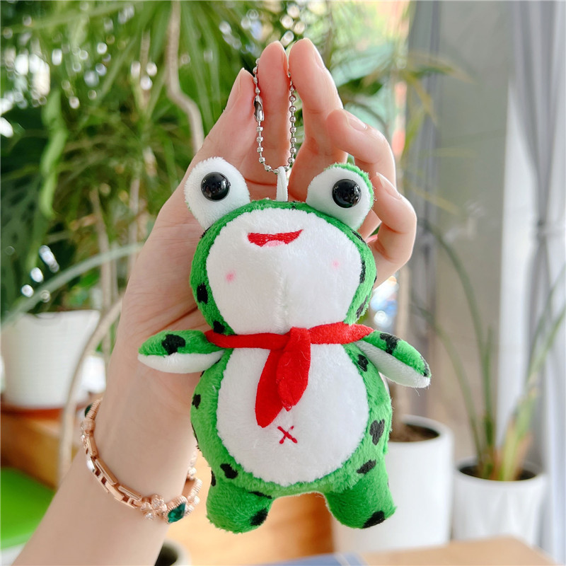 Tiktok Popular Cute Frog Pendant Plush Toy Doll Cartoon Bag Pendant Keychain Doll
