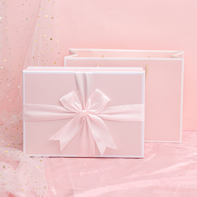 Mother's Day Gift Box Pink Bow Gift Box Valentine's Day Event Opening for Girls Girlfriends Gift Box