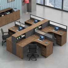 屏风职员办公桌简约现代4/6双人员工位桌椅组合财务室家具工作位