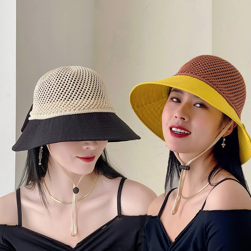 hat women‘s new fashion sun hat cute bow sun protection hat riding sports korean style uv bucket hat wholesale