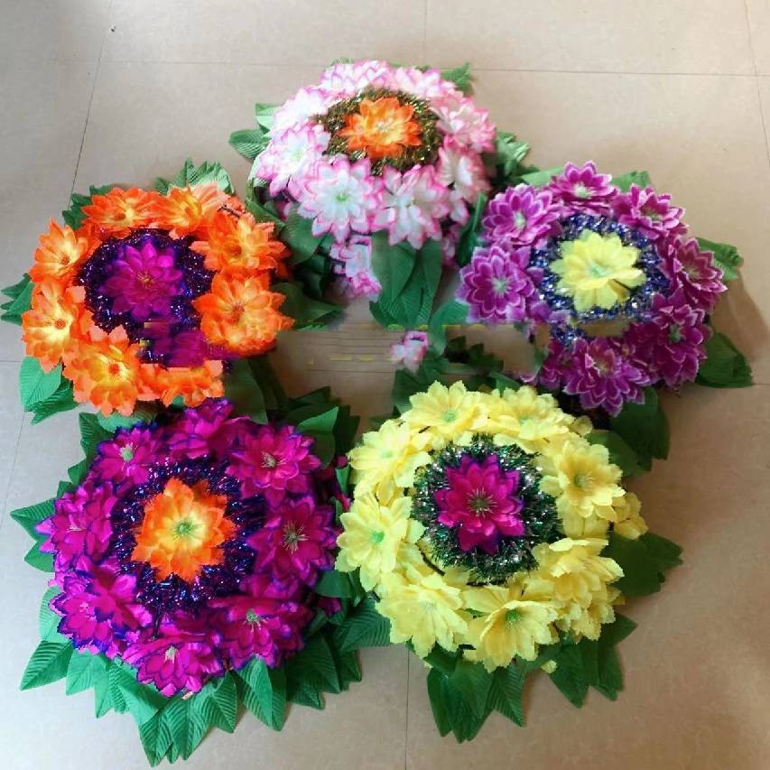 仿真花手捧花祭祀扫墓清明把花殡葬用品白事丧葬花链花盘小花圈