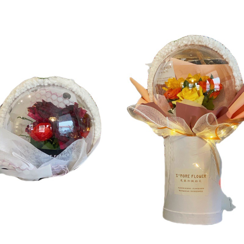 包邮亚克力波波球塑料泡泡球透明花艺资材亚克力球520鲜花束包装
