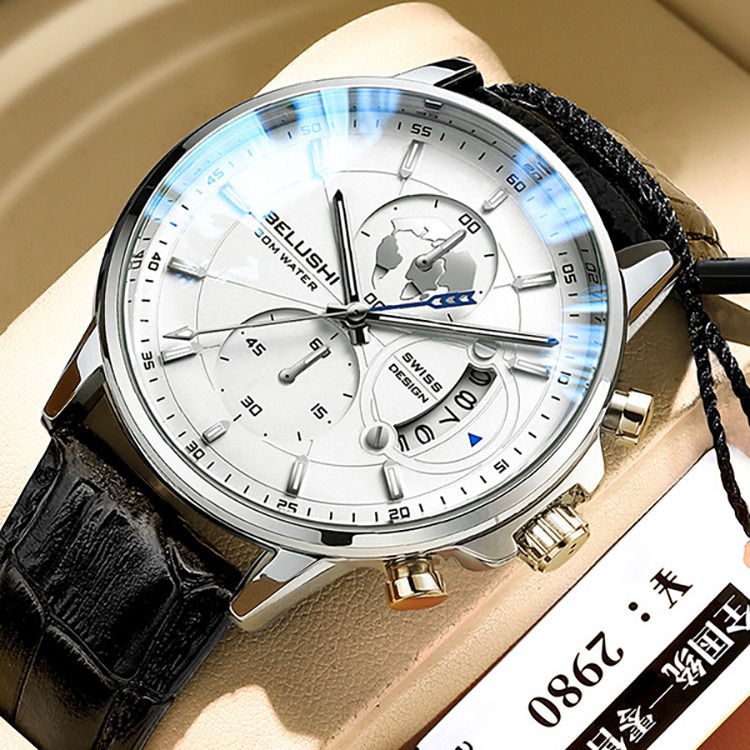 阿玛妮男士手表正品大品牌夜光防水精钢电子机械表男学生潮石英