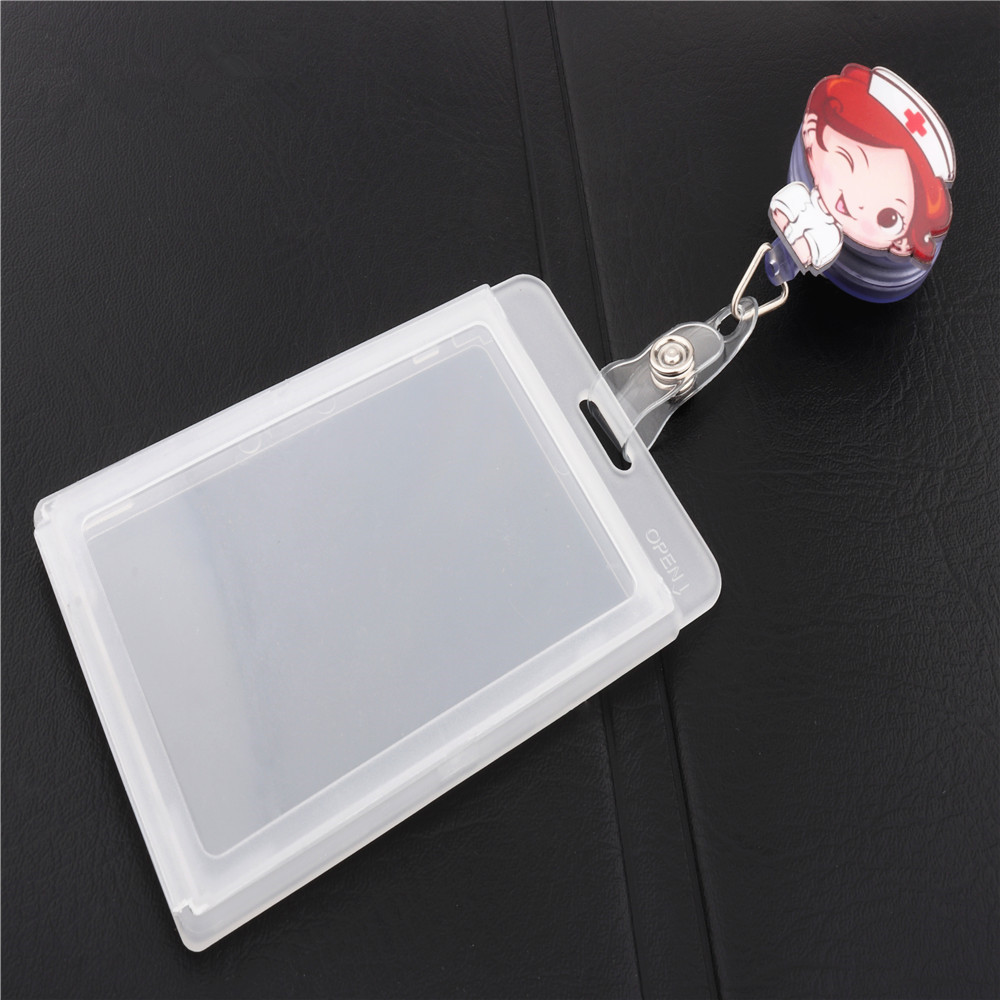 新款可爱韩国时尚卡通易拉扣工作证胸卡夹子证件伸缩扣胸牌夹