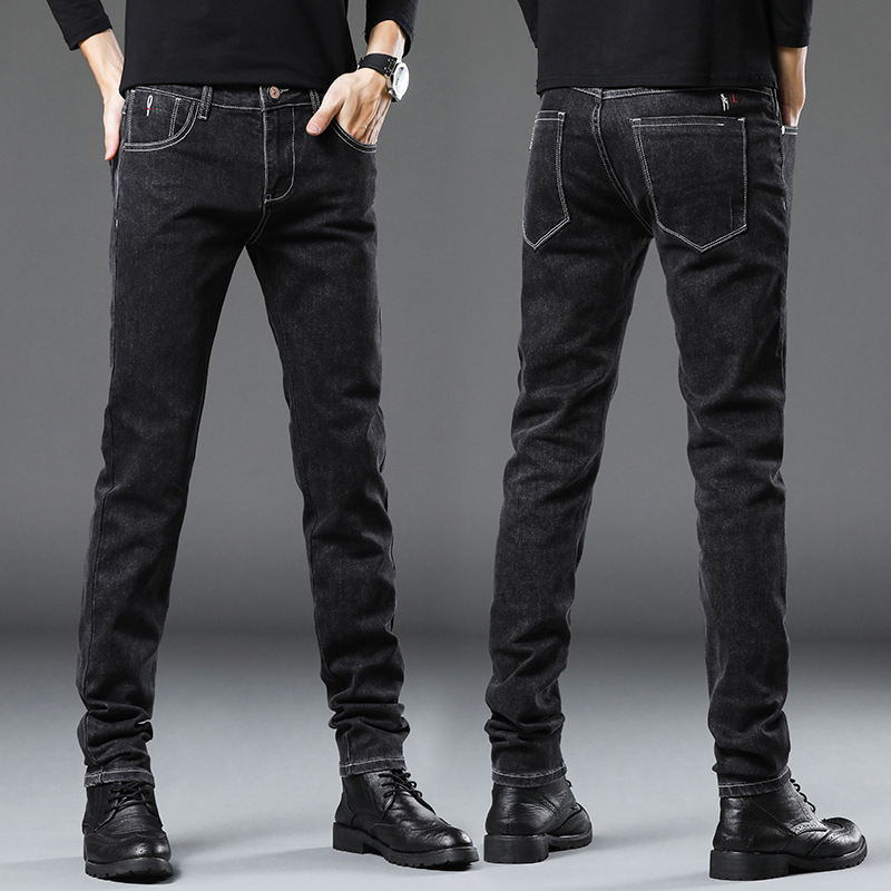 New Men's Jeans Men's Spring and Autumn Stretch Casual Pants Baggy Jogger Pants Korean Style Long Pants Men's Fashion