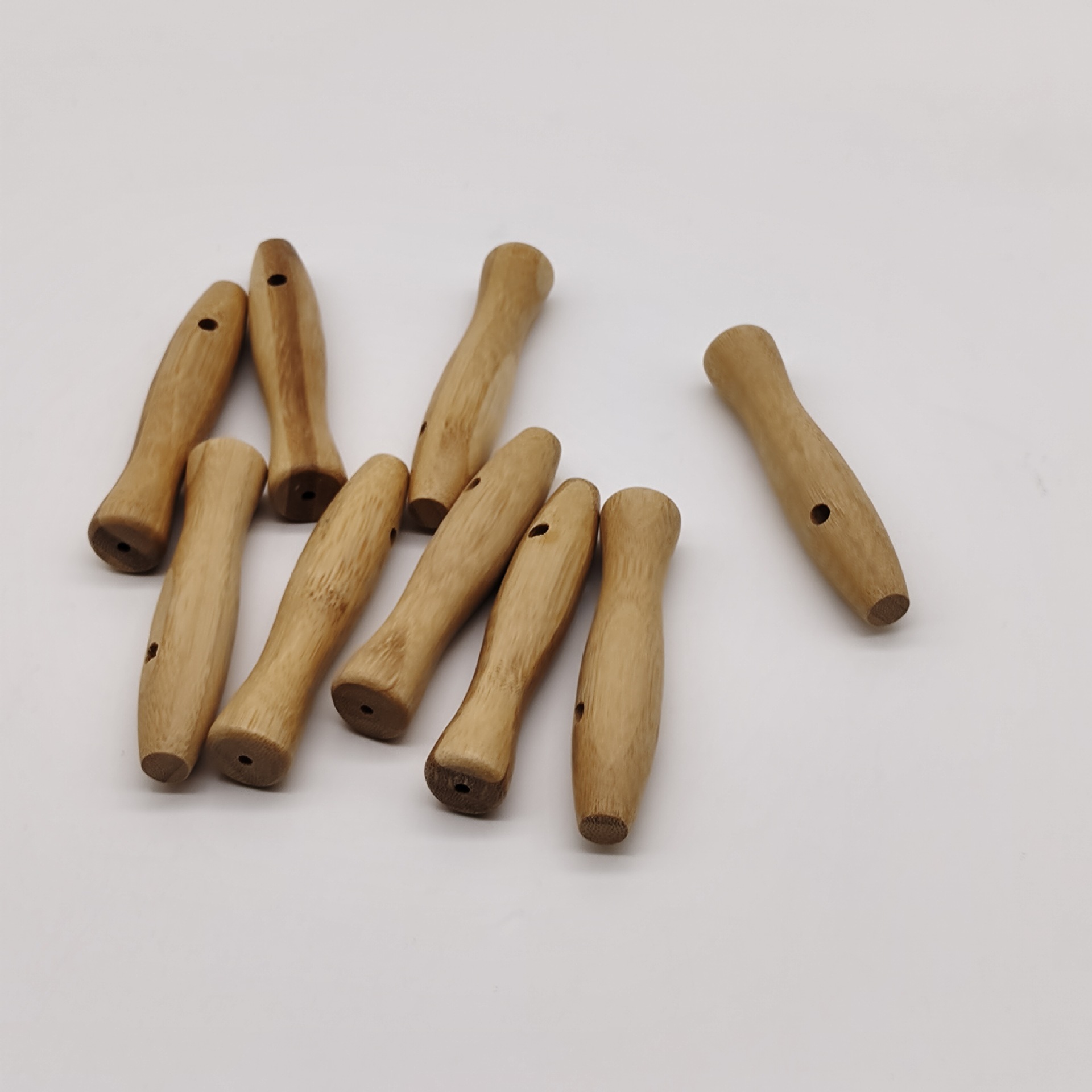 厂家供应木手柄跳绳通孔实木荷木工具木把手木质五金配件