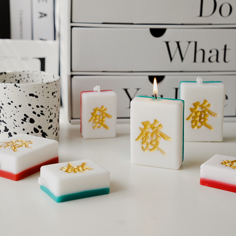 New Year Mahjong Aromatherapy Candle Wholesale DIY Fortune Modeling Creative Birthday Gift Aromatherapy Decoration Mahjong Candle