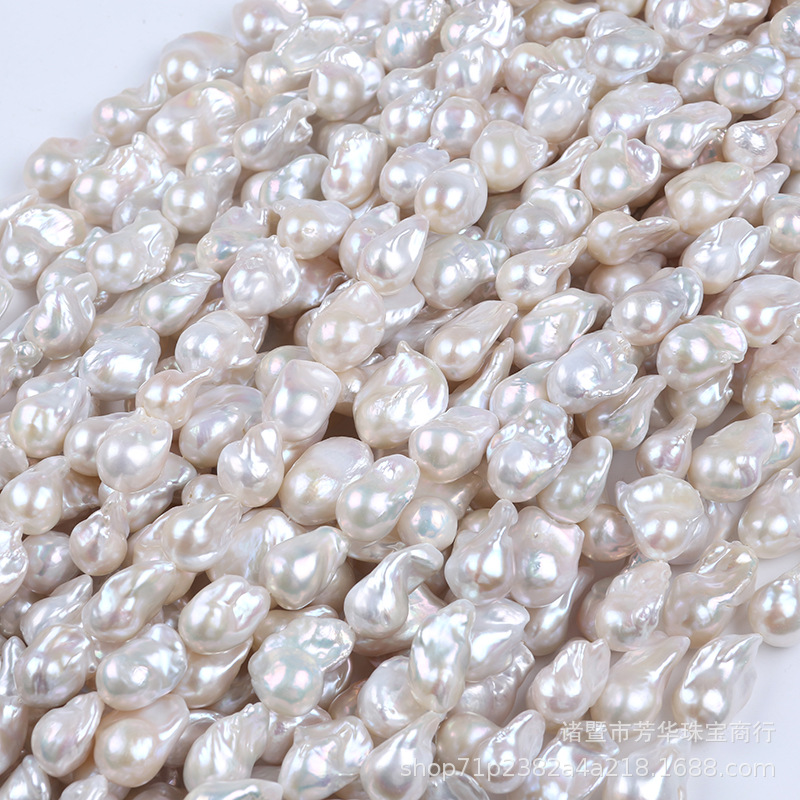 诸暨珍珠13-18mm白色巴洛克珍珠 天然淡水珍珠半成品串 diy饰品