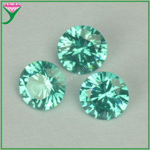 3~12可高温蜡镶倒模人造绿色帕拉伊巴圆形裸石 paraiba圆钻宝石