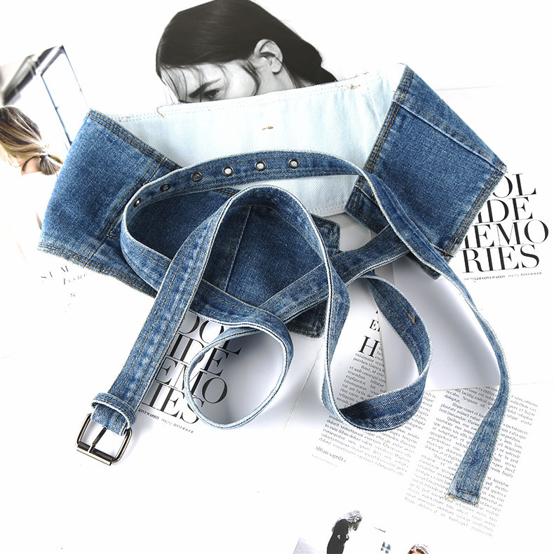 牛仔腰封女装饰衬衫配裙子时尚百搭显瘦束腰绑带新款春夏布宽腰带