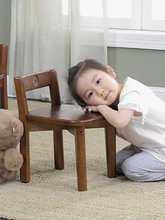 实木儿童小靠背椅家用客厅小椅子凳子吃饭餐椅防滑矮凳圆形小板凳
