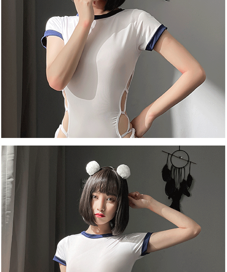 长夜漫漫情趣内衣女紧身开档连体衣套装外贸性感诱惑学生制服1326